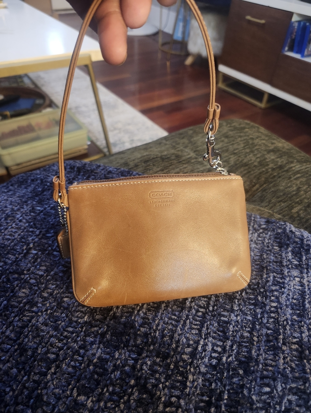 Coach Leatherwear Brown Leather Wristlet with Original Hangtag